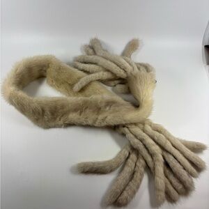 Genuine Mink Fur Scarf – Handmade, Soft & Warm with Clasp